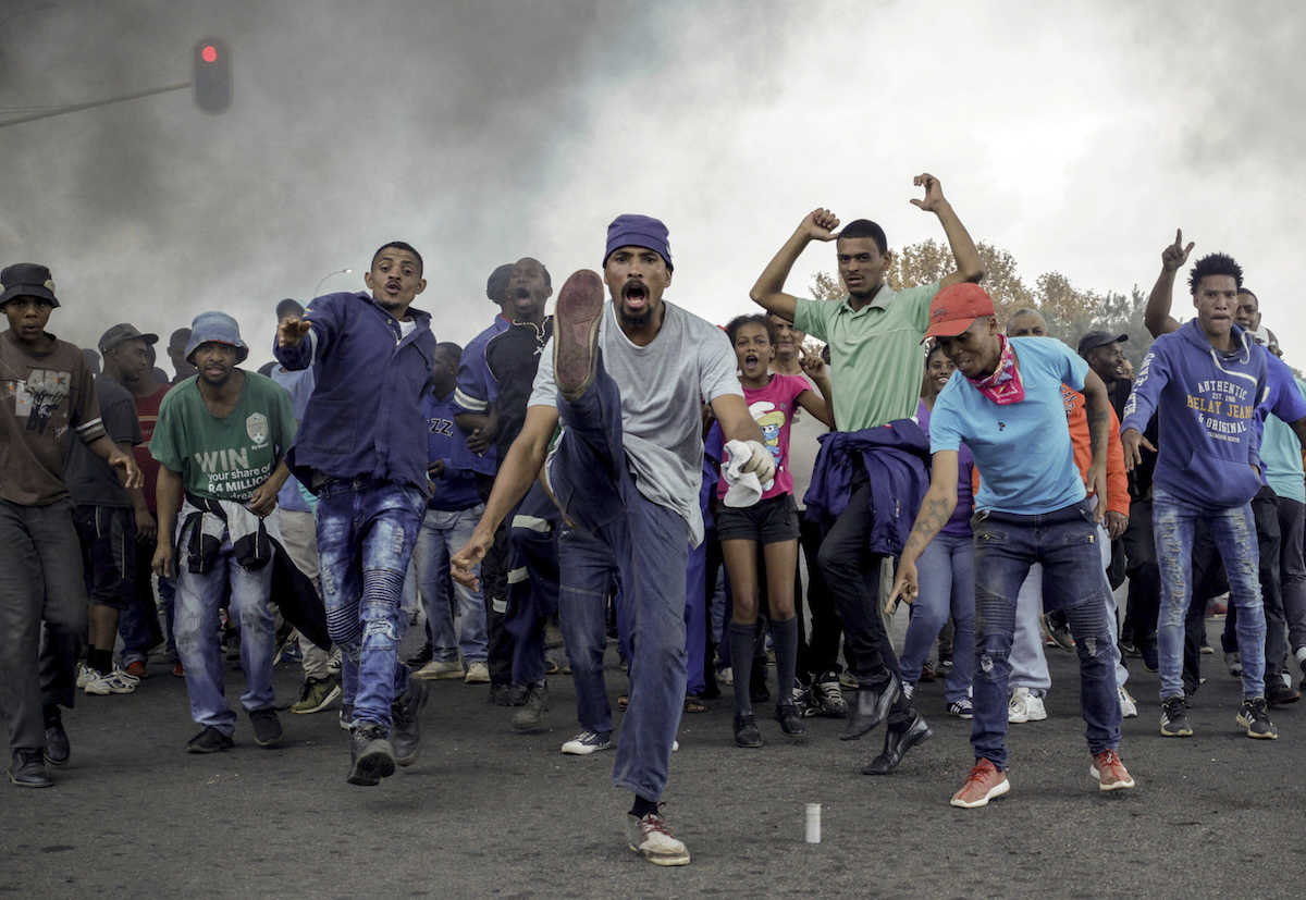Rioters and Police Clash in Johannesburg Protest